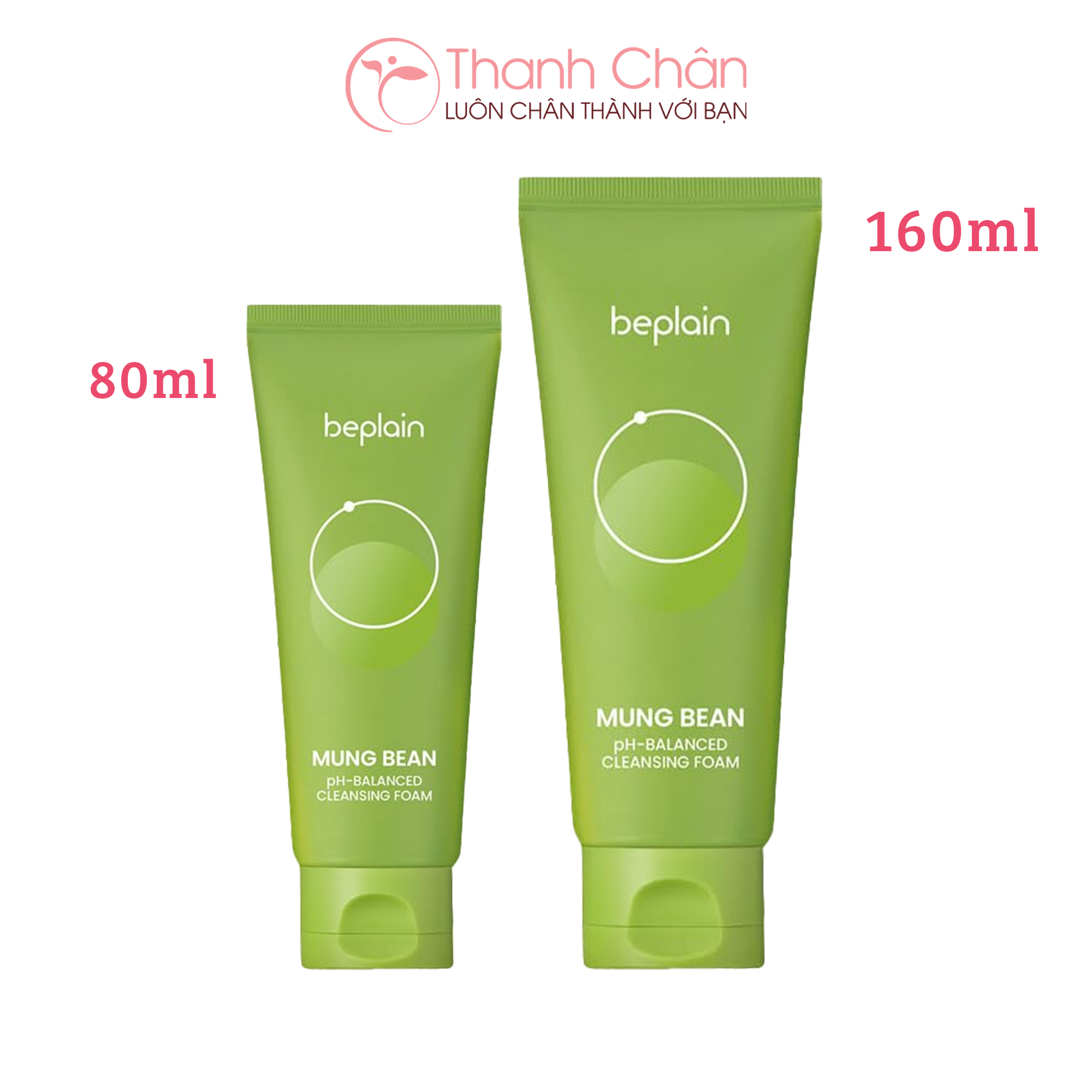 Sữa rửa mặt Beplain Mung Bean pH-Balanced Cleansing Foam 80ml/160ml
