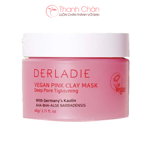Mặt Nạ Đất Sét Derladie Pore Tightening Vegan Pink Clay Mask 60g