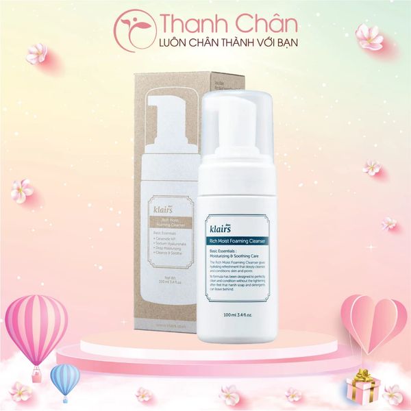 Sữa Rửa Mặt Dear, Klairs Rich Moist Foaming Cleanser 100ml