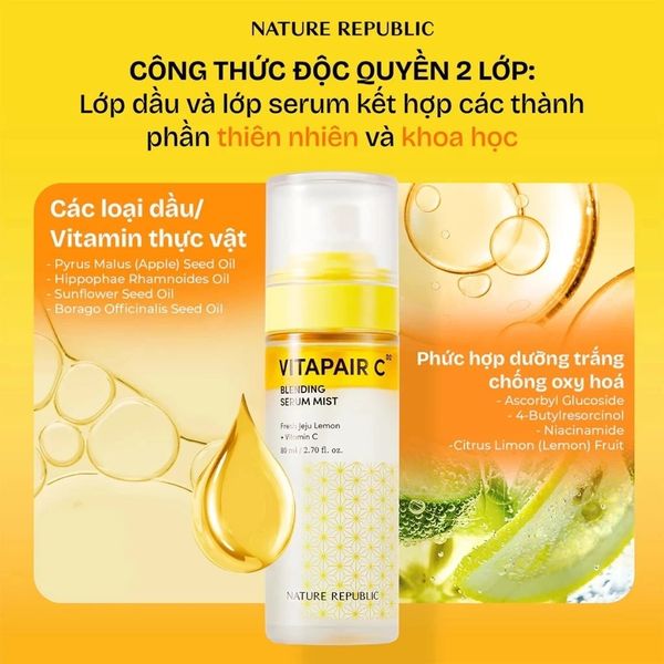 Serum dạng xịt Nature Republic Vitapair C Blending Serum Mist 80ml