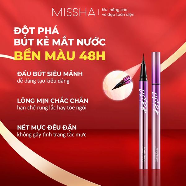 Kẻ mắt Missha Ultra Powerproof Thin Pen Liner 0.4g