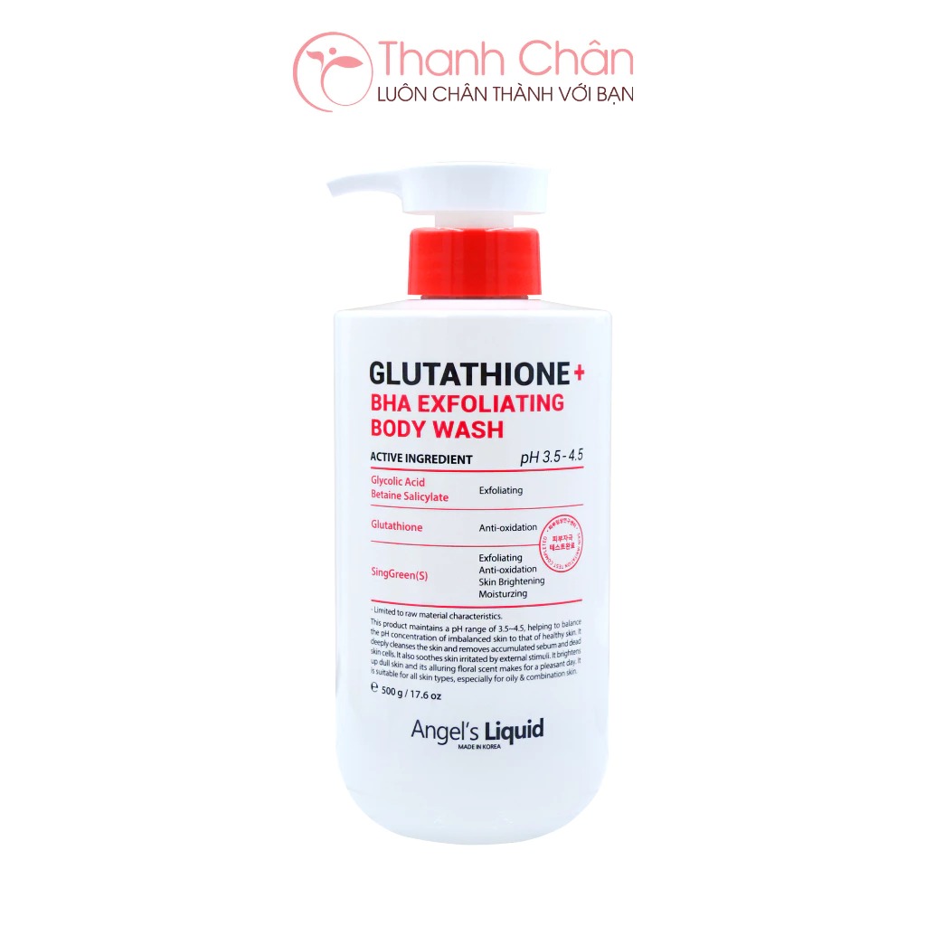Sữa tắm Angel's Liquid Glutathione Plus BHA Exfoliating Body Wash 500g