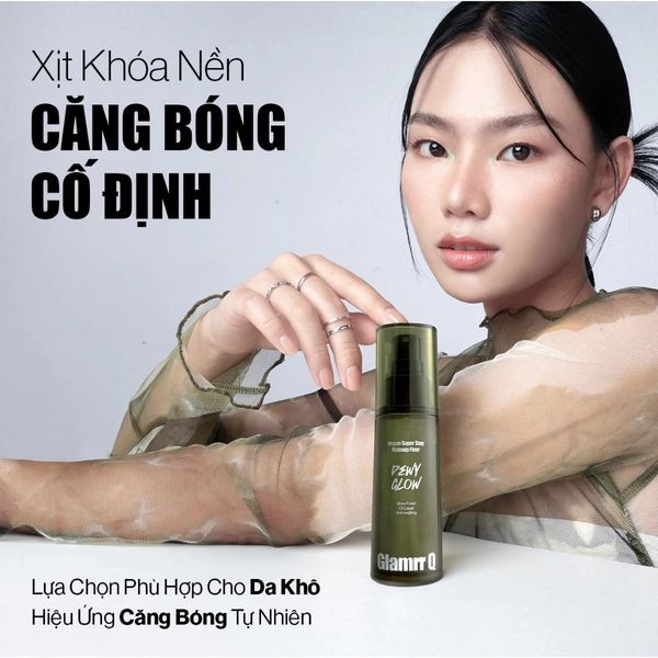 Xịt Khóa Nền Glamrr Q Vegan Super Stay Makeup Fixer 50ml