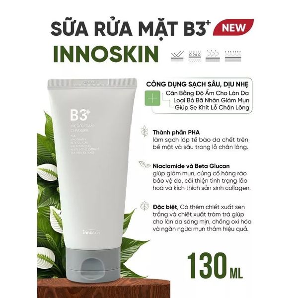Sữa rửa mặt Innoskin B3 Micro Foam Cleanser 130ml