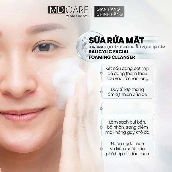 Sữa rửa mặt MD Care Salicylic Facial Foaming Cleanser 150ml
