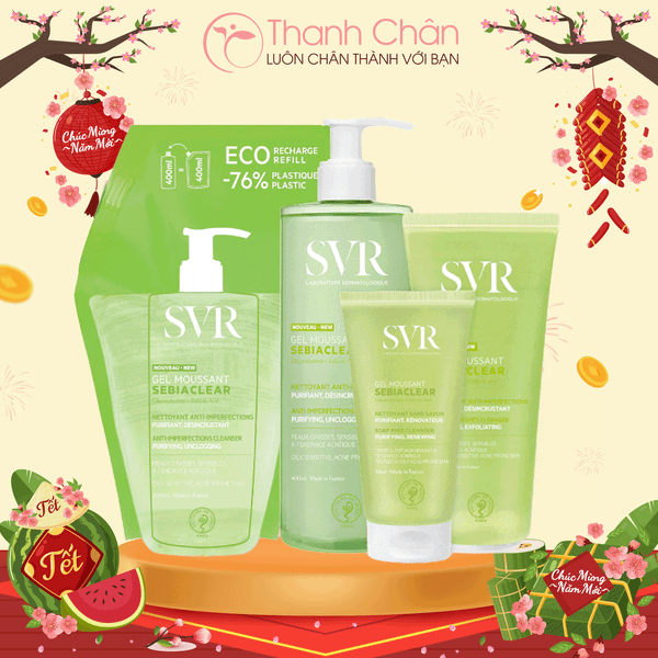 Sữa rửa mặt SVR SEBIACLEAR Gel Moussant 55ml/400ml