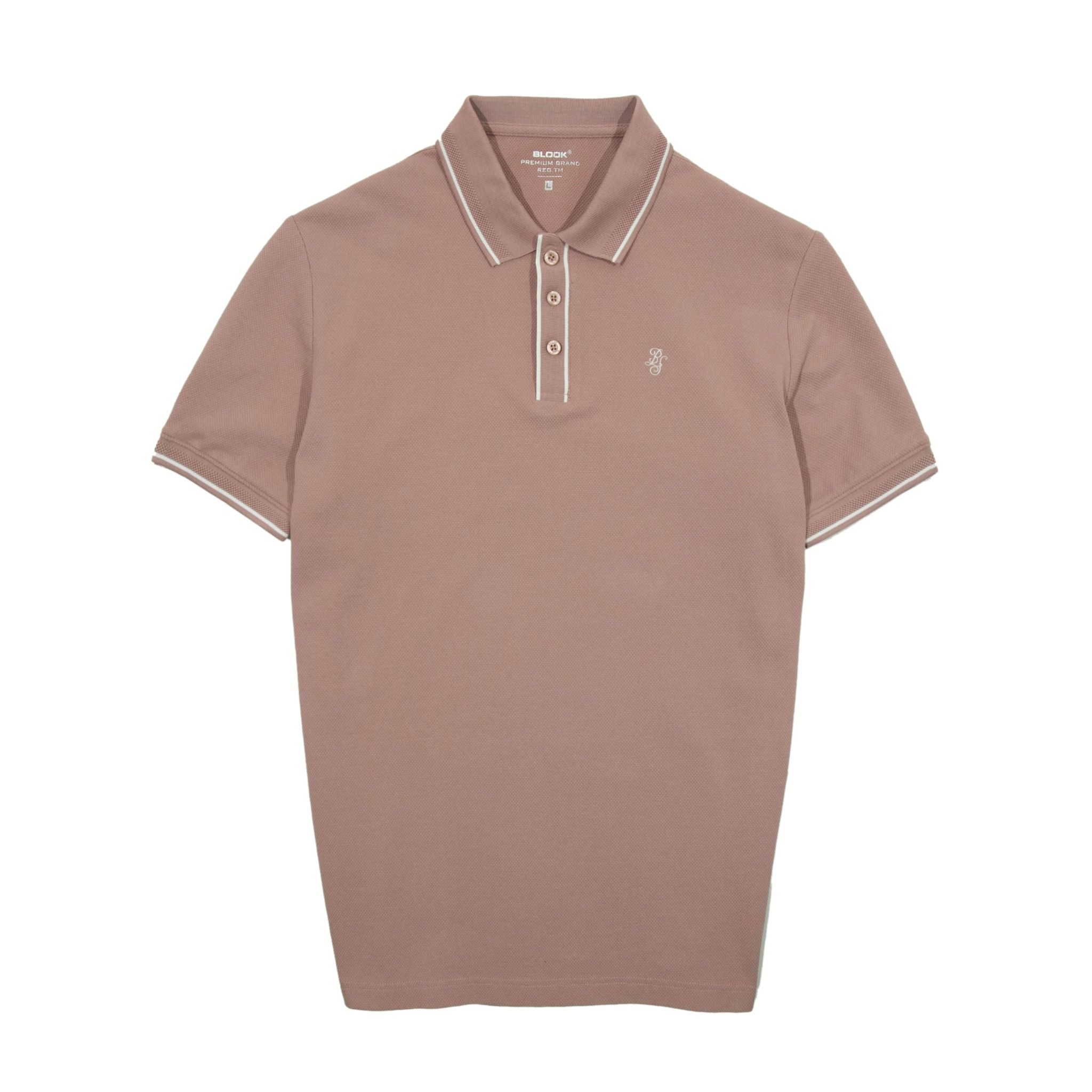  POLO WAFFLE COTTON CÁ SẤU 35786  - HỒNG 