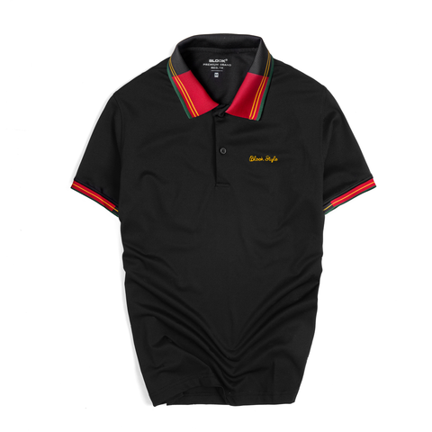  ÁO POLO HỌA TIẾT 35753 - ĐEN 