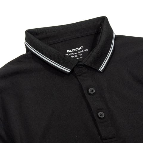  ÁO POLO BASIC THÊU MÀU ĐEN- 35766 