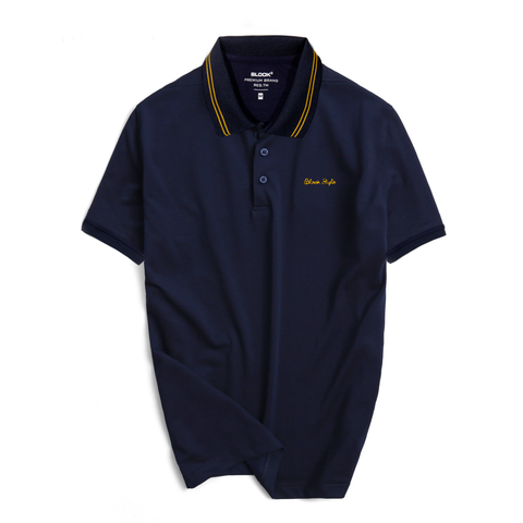  ÁO POLO HỌA TIẾT THÊU  XANH NAVY 35754 