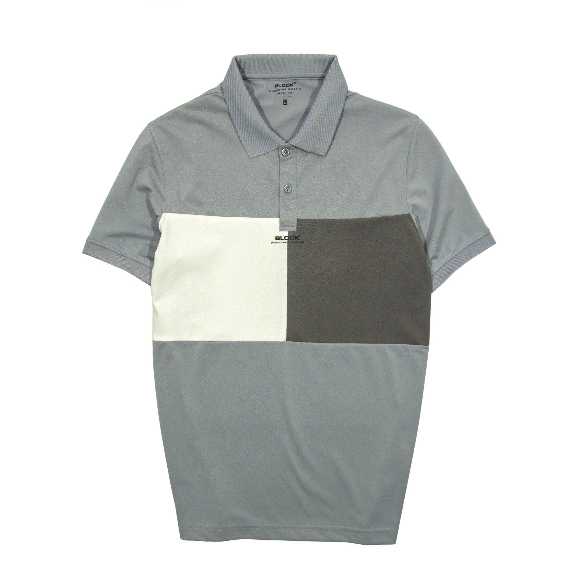  POLO PHỐI MÀU XÁM ĐẬM - 35698 