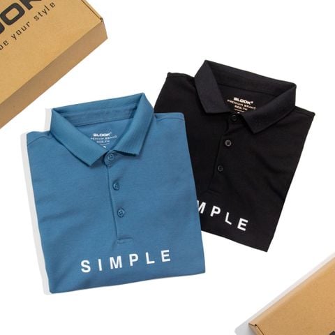  ÁO POLO SIMPLE - 35706 MÀU XANH DENIM 
