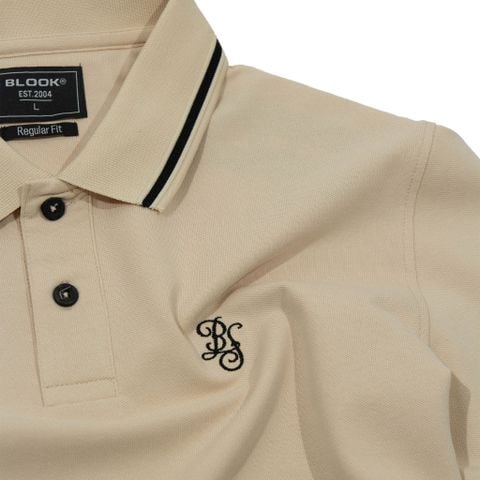  POLO HỌA TIẾT THÊU MÀU KEM - 35715 