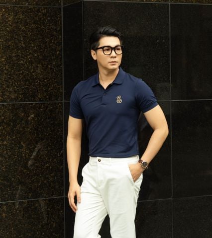  ÁO POLO HỌA TIẾT BEAR XANH NAVY - 35771 