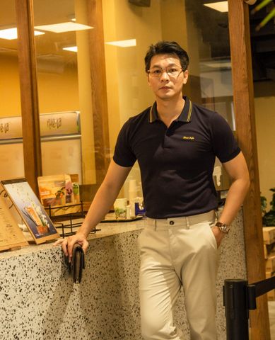  ÁO POLO HỌA TIẾT THÊU  XANH NAVY 35754 