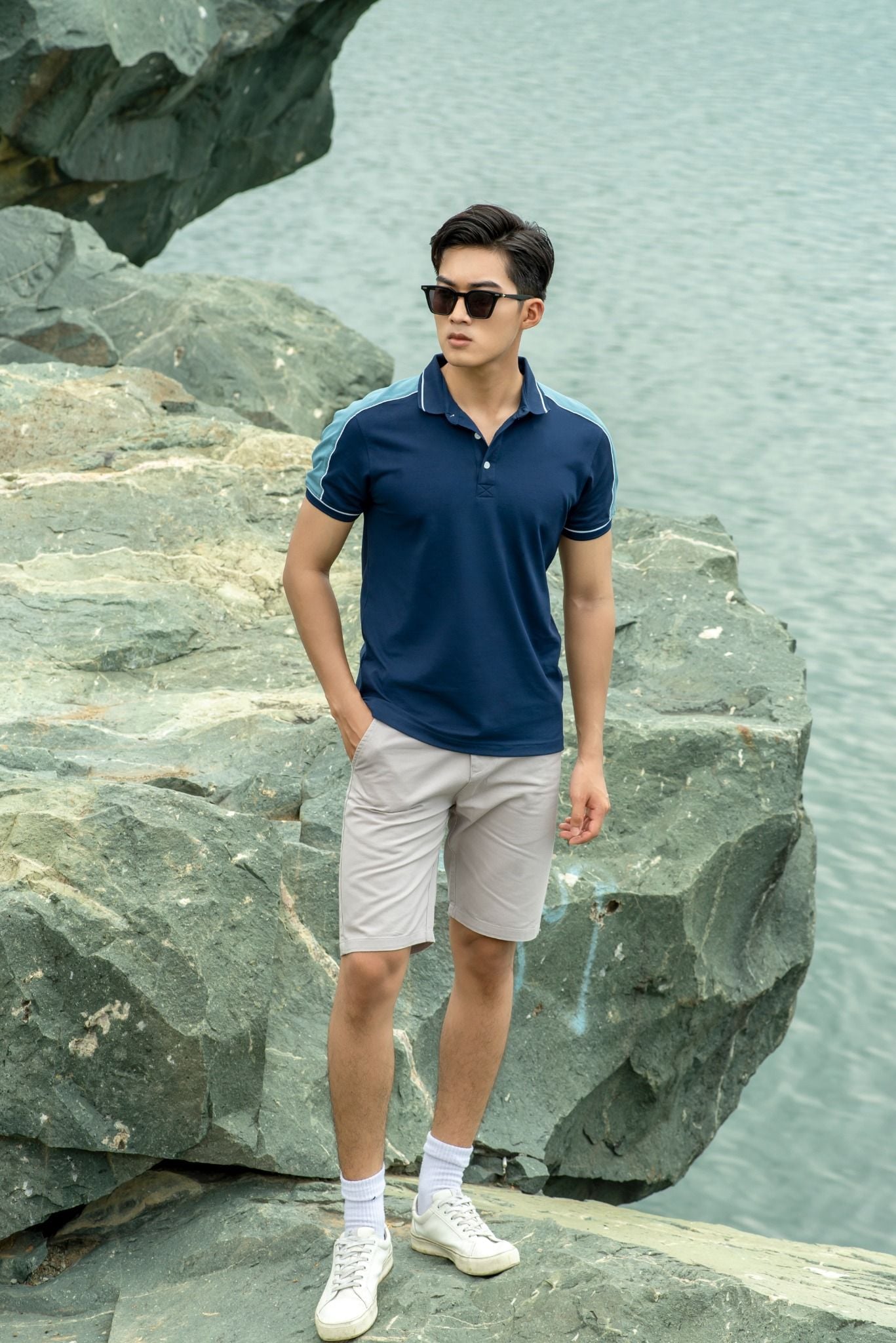  ÁO POLO SLIMFIT 35525 - Xanh Navy 