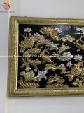 Tranh cửu ngư quần hội đồng vàng dát vàng bạc khung đồng KT 2m3x1m2