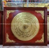 Tranh trống đồng mặt trống đồng vàng dát vàng KT 1m27x1m27