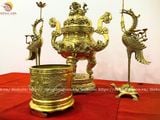 Tam sự bằng đồng vàng màu vàng bóng 60cm