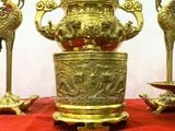 Tam sự bằng đồng vàng màu vàng bóng 60cm