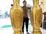 Đôi lộc bình bằng đồng cát tút cao 1m76