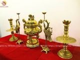 Ngũ sự bằng đồng vàng màu vàng bóng 60cm