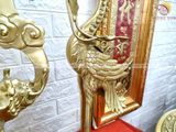 Bộ ngũ sự đồng vàng đỉnh rồng 70cm màu vàng mộc