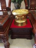 Quả trống ngọc lũ đúc đồng đỏ đường kính 42cm dát vàng 24k - Trống đồng Ngọc Lũ đúc chìm