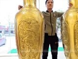 Đôi lộc bình bằng đồng cát tút cao 1m76