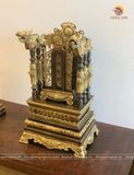 Ngai thờ cao 68cm đồng vàng hun giả cổ và bài vị cửu huyền thất tổ cao 40x20 cm | Đồ thờ bằng đồng đẹp ý nghĩa