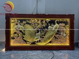 Tranh ngọc đường phú quý 1m7x90cm đồng đỏ xước dát khung đục