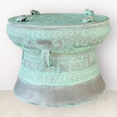 Quả trống đúc đồng đỏ đường kính 50cm giả cổ - Trống đồng Ngọc Lũ đúc nổi