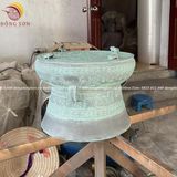 Quả trống đúc đồng đỏ đường kính 50cm giả cổ - Trống đồng Ngọc Lũ đúc nổi