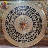 Tranh trống đồng mặt trống gò dát vẽ nền KT 1m17x1m17