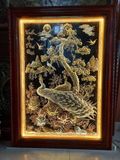 Tranh vinh hoa phú quý đồng vàng dát vàng bạc kích thước 1m27x81cm