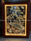 Tranh vinh hoa phú quý đồng vàng dát vàng bạc kích thước 1m27x81cm