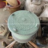 Quả trống đúc đồng đỏ đường kính 50cm giả cổ - Trống đồng Ngọc Lũ đúc nổi