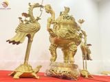 Tam sự bằng đồng vàng màu vàng đồng 70cm