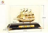 Quà tặng thuyền buồm mạ vàng 24K KT 22cm - Mô hình thuyền