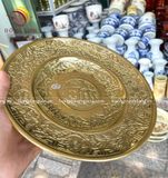 Mâm bồng chữ phúc bằng đồng màu vàng bóng đường kính 35cm - phụ kiện đồ thờ