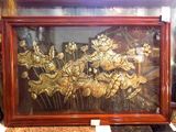 Tranh hoa sen bằng đồng vàng giả cổ KT 1m55x80cm