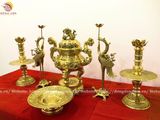 Bộ đồ thờ bằng đồng vàng màu vàng bóng 60cm