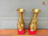 Đôi lọ hoa cành nho mẫu cổ bằng đồng cát tút cao 61cm