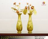 Lọ hoa bằng đồng cát tút hoa văn cây nho cao 61cm