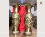 Đôi lọ lộc bình rồng phượng cao 1m5 bằng đồng cát tút