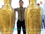 Đôi lộc bình bằng đồng cát tút cao 1m76