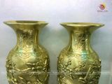 Đôi lọc hoa tứ quý bằng đồng cát tút cao 61cm