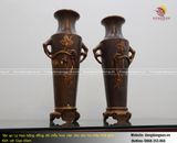 Lọ hoa bằng đồng đỏ mẫu nho sóc giả cổ cao 61cm