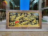 Tranh vinh hoa phú quý đồng vàng dát vàng bạc khung đục 1m7x90cm