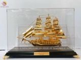 Quà tặng mạ vàng 24K KT54x34x18cm - Mô hình thuyền